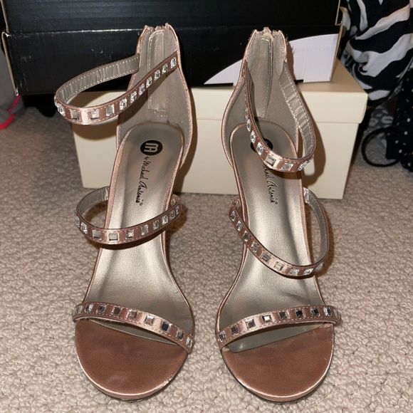 Michael Antonio Nude Strappy Heels - Picture 1 of 6